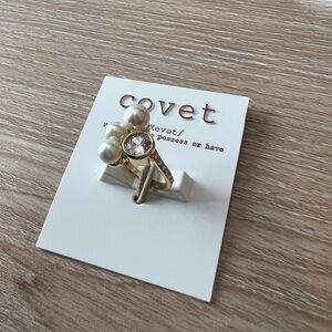 Covet Gold Ring with Pearls and Crystal